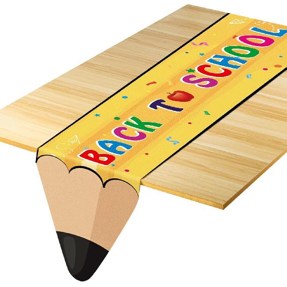 Back to School Table Runner, Pencil Table Runner Back to School Decorations for The Party, Back to School Table Cloth for Classroom Table Decor Size Pencil