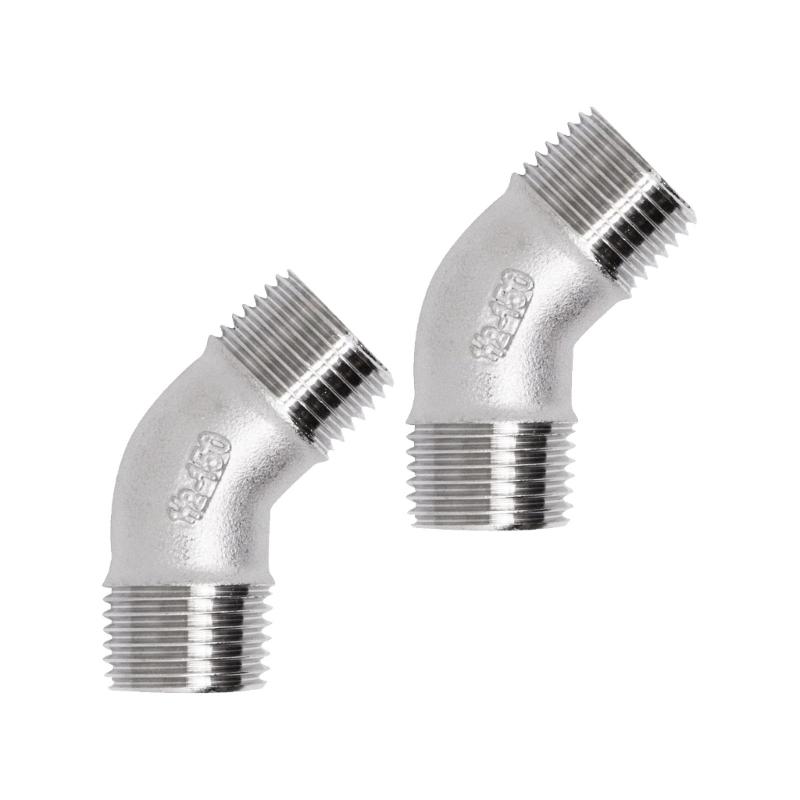 Pair Of 45 Degree Elbows Steel Rustproof Pipe Couplers Temperature Resistant Pipe Elbow Upgrades For Gas Water Systems