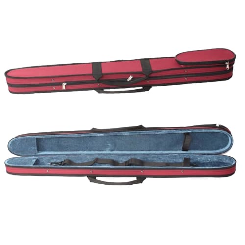 Boono Violin and Bow Case, Fits Viola, Cello, and Two Bows, Portable and Storage, Oxford Fabric (Red)