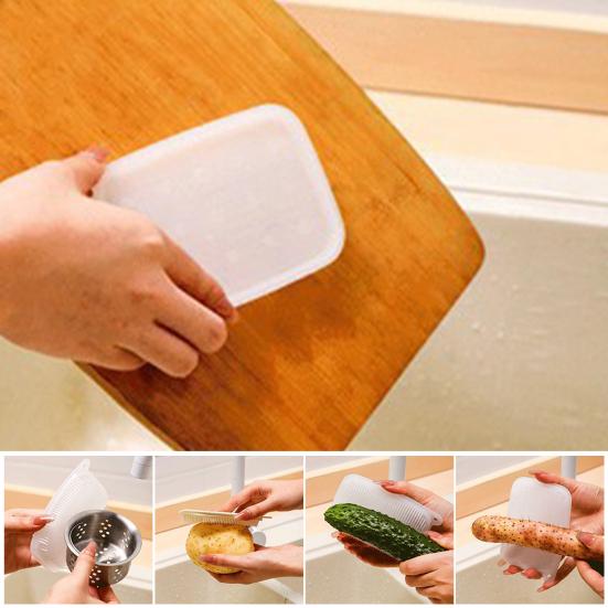 Cleaning Brush Soft Dense Bristles Easy To Rinse Versatile Drainer Household Scrubber Fruits Vegetables Dirt Removal Hanging Hole Cleaning Scrubber