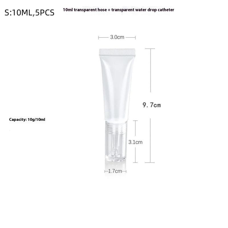 1/5Pcs Refillable Bottles With Cap Empty Dropper Bottle Transparent Plastic Foundation Cream Travel Cosmetic Sample Containers