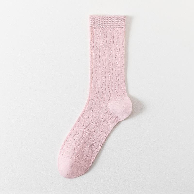 Einfarbige Sommer-Netz-Stulpen für Damen, Leichter Sommerstil, Wadenlang, Atmungsaktive Socken