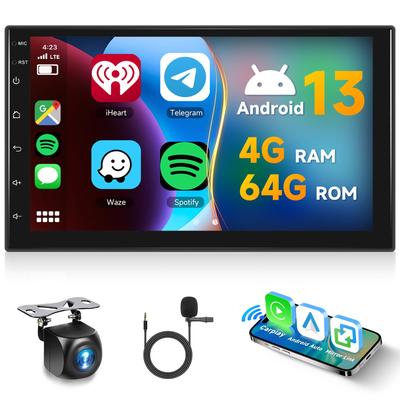 Hodozzy [4GB+64GB] Car Stereo 2 Din Wireless Carplay&Android Auto, Dual