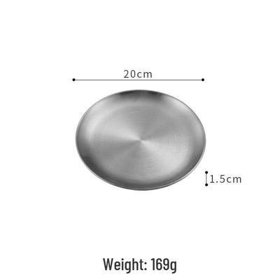 Korean Style Thickened Gold Stainless Steel Round Plate
