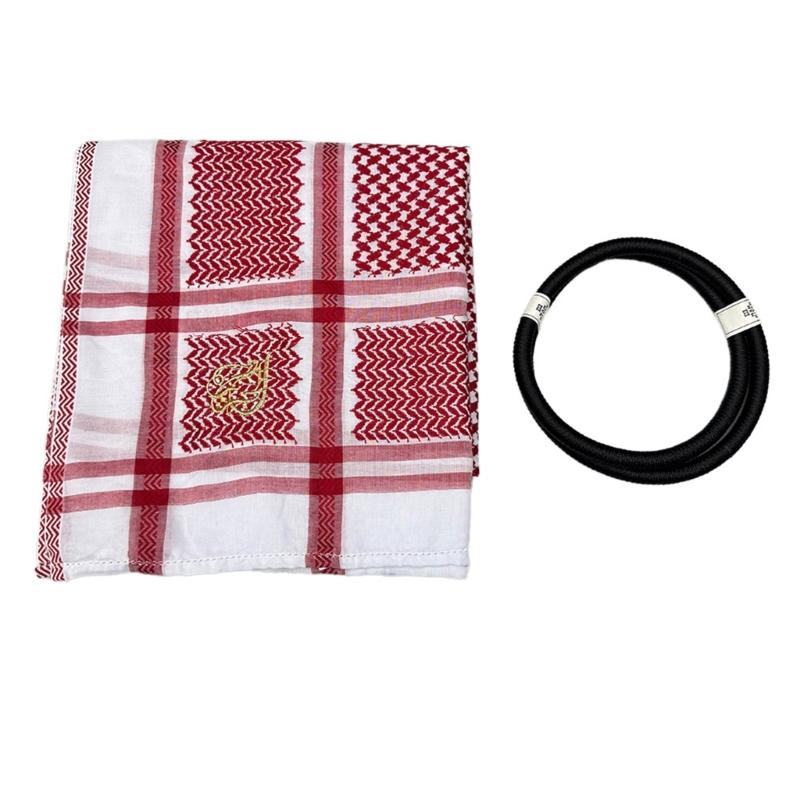 

Arabian Headscarf for Middle East Men Everyday Wear Theme Party Traditaional Scarf Cultural Event Celebration Accessory