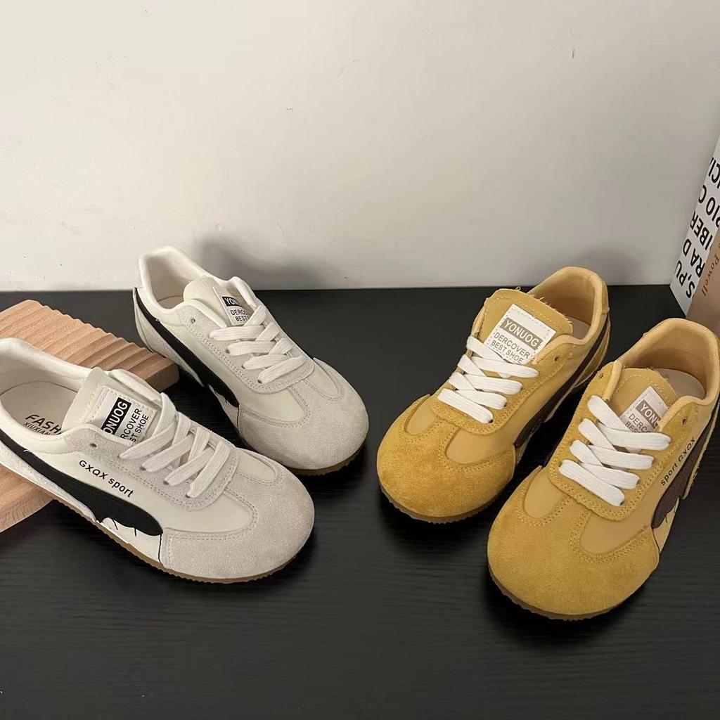 Leather breathable inner height increase racing German training shoes women's 2025 summer new models show feet small color matching sports Forr