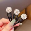 2/6Pcs Elegant Camellia Hair Clips Versatile  Side Bangs Barrettes With Floral Design For Stylish Hairdos Hair Accessory