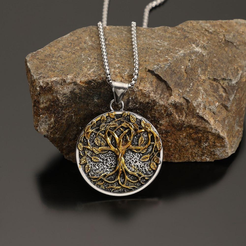 Vintage Viking Tree of Life Pendant Necklace Men's Women's Party Valentine's Day Mother's Day Father's Day Birthday Gift
