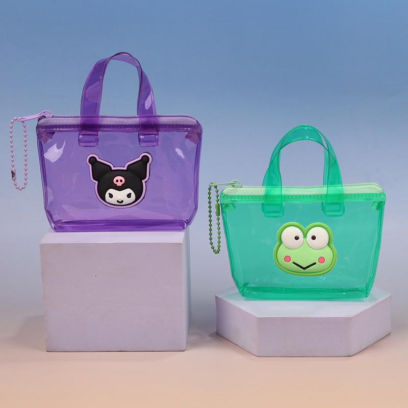 Pvc Cute Girl Heart Coin Purse With Animal Pattern For Kids And Teens