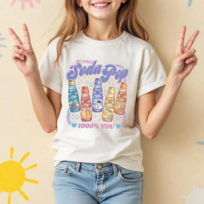 

K-pop Охотник на демонов Мультяшный Аниме Милый Мягкий Круглый вырез Модный Летний Удобный Детская футболка 130