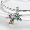 Charms Copperpineapple, Flamingo, Coconut Tree Beads Fit Charms Plataoriginal Bracelet Beads Women Jewellery Making