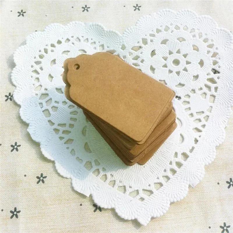 100Pcs/ Lot Rustic 40mm*70mm Kraft Paper Gift Tags Blank Gift Tags Hang Tags Wedding Luggage Decoration Gift Label Mark Paper