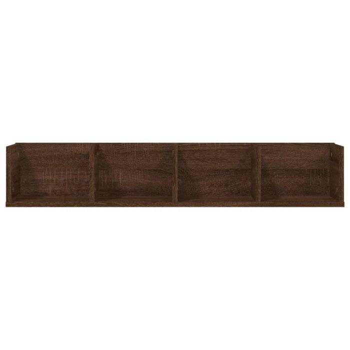 VidaXL Wall-mounted CD Shelf Brown Oak 100x18x18 Cm Engineered Wood 826619
