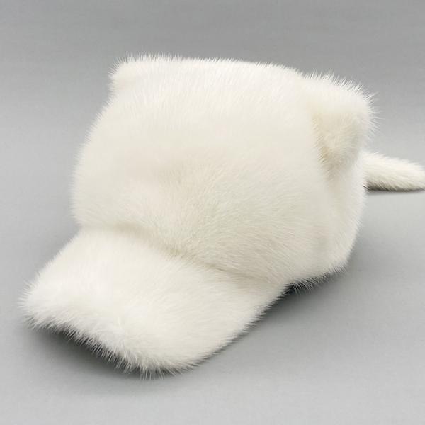 

Шапки из меха норки для женщин Зимние теплые однотонные шапки из натурального роскошного меха Высококачественная женская меховая шапка с хвостом Милые кошачьи шапки для девочек белый