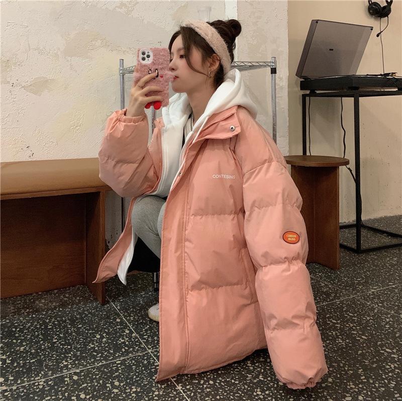 Autumn and Winter Down and Cotton Jackets, Women's Winter Clothing, Hooded Bread Jackets, Loose Cotton Jackets, Cotton Jackets, Outerwear