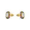 Boucles d'oreilles - LUXENTER - Mezay - Argent 925 - Or jaune 18k - Zircon multicolore