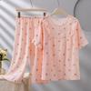 2026 Women's Plus Size Short-Sleeve Cloud Cotton Pajama Set: High-End Printed Homewear for Spring, Summer, Autumn