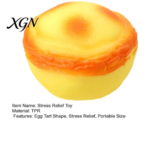 TPR Stress Toy Simulation Egg Tart Squeeze Slow Rising Ball Decompression Realistic Food Fidget Sensory Relief