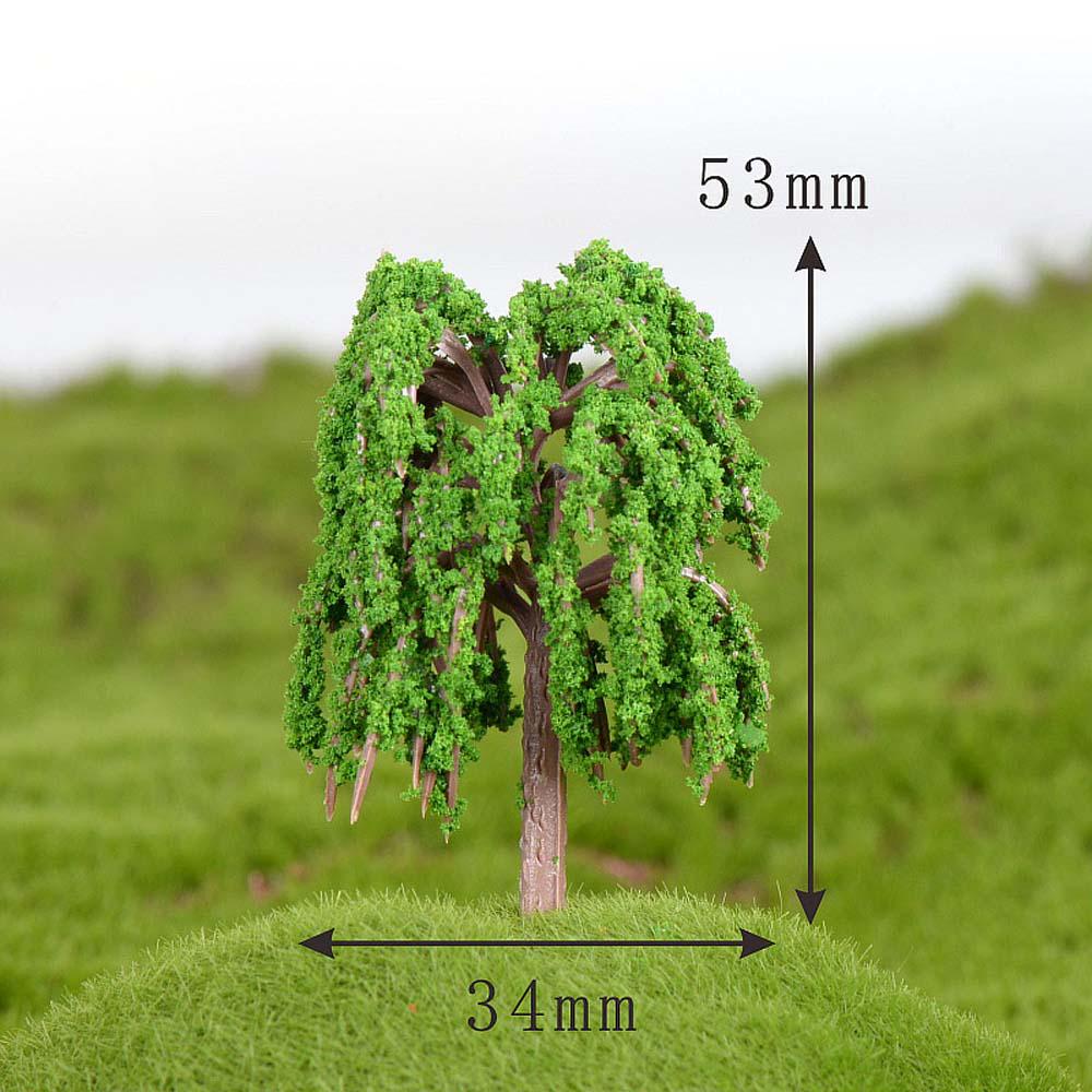 Plastic Mini Simulation Trees Kawaii Willow Sakura Mini Home Decoration Garden Microlandscape Miniatures Figurines