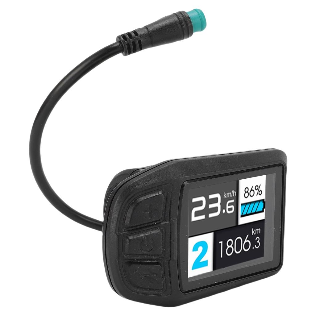 Electric Bicycle Color Display Screen Electric Scooter LCD Display Meter with 5 Pin Water Proof Cable for 22.2mm