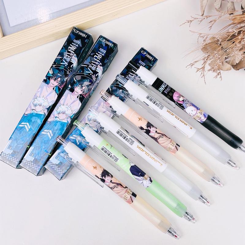 Time Agents Clickable Gel Pens - Cartoon Anime Cheng Xiaoshi & Lu Guang Design, Black Ink for Students & Office Use GP30081 Clickable Pen