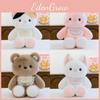 Bib Rabbit Cat Bear Plush Toy Animal Stuffed Doll Cartoon Bedroom Decoration