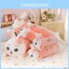 Rabbit Plush Long Strip Pillow With Mushroom Decoration On The Head For Girls