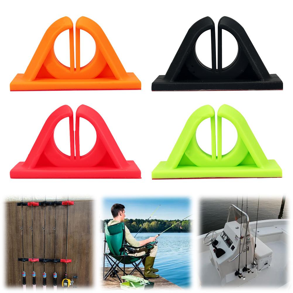 4Pcs Fishing Rod Display Rack Wall Mounted Fishing Pole Holder Clip Storage Rack Vertical Bracket for Wall and Garage