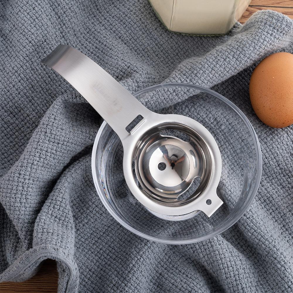 Stainless Steel Egg Yolk White Filter Extended Handle Egg Sieve Professional Egg Separator Baking