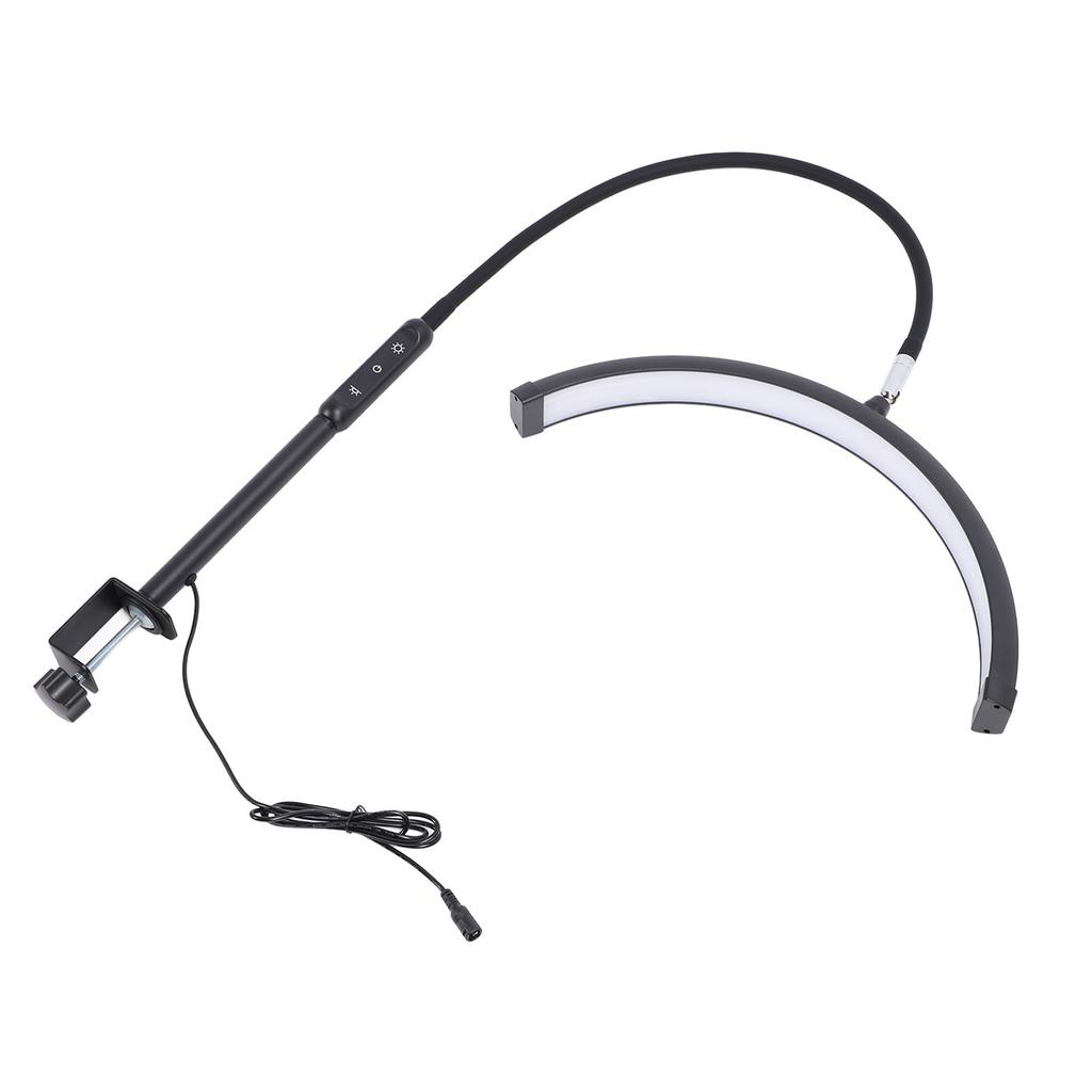 Halbmondförmige Wimpernlampe Tragbare LED Beauty Tisch Nageltischlampe mit Klemme für Wimpernverlängerung