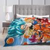 DBZ Knitted Blanket Flannel Super Saiyan Super Warm Throw Blanket for Car Sofa Couch Bedroom Quilt