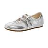 Fashion Silver Summer New Thick Bottom De Xin Ballet Style Casual Sport Shoes Breathable Slip-On Women's Shoes Rubber Sole EVA Insole