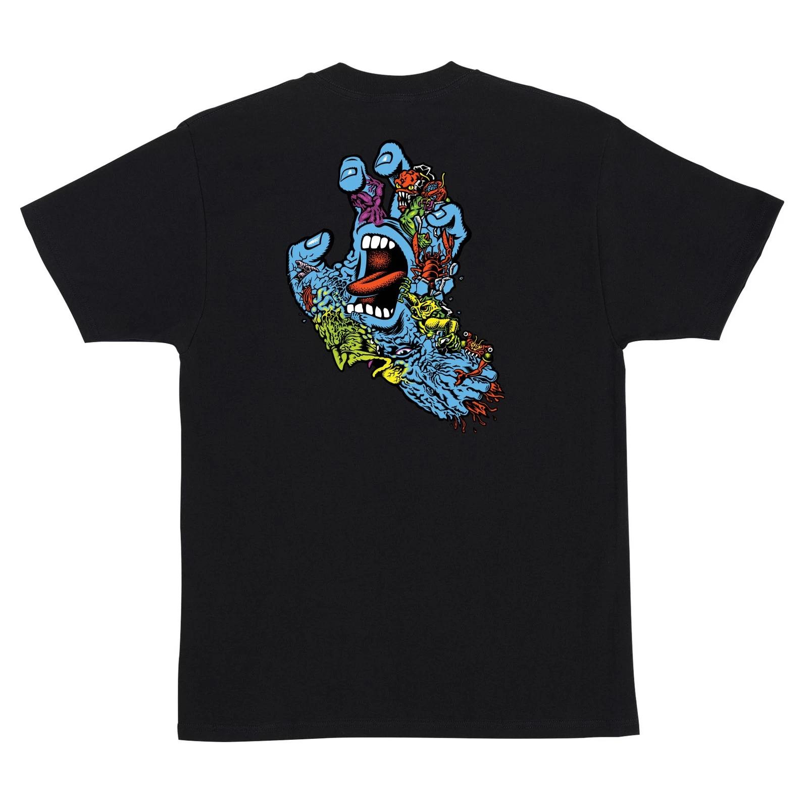 Santa Cruz Rob Roskopp SCREAMING FIVE HAND Skateboard T Shirt BLACK XXL