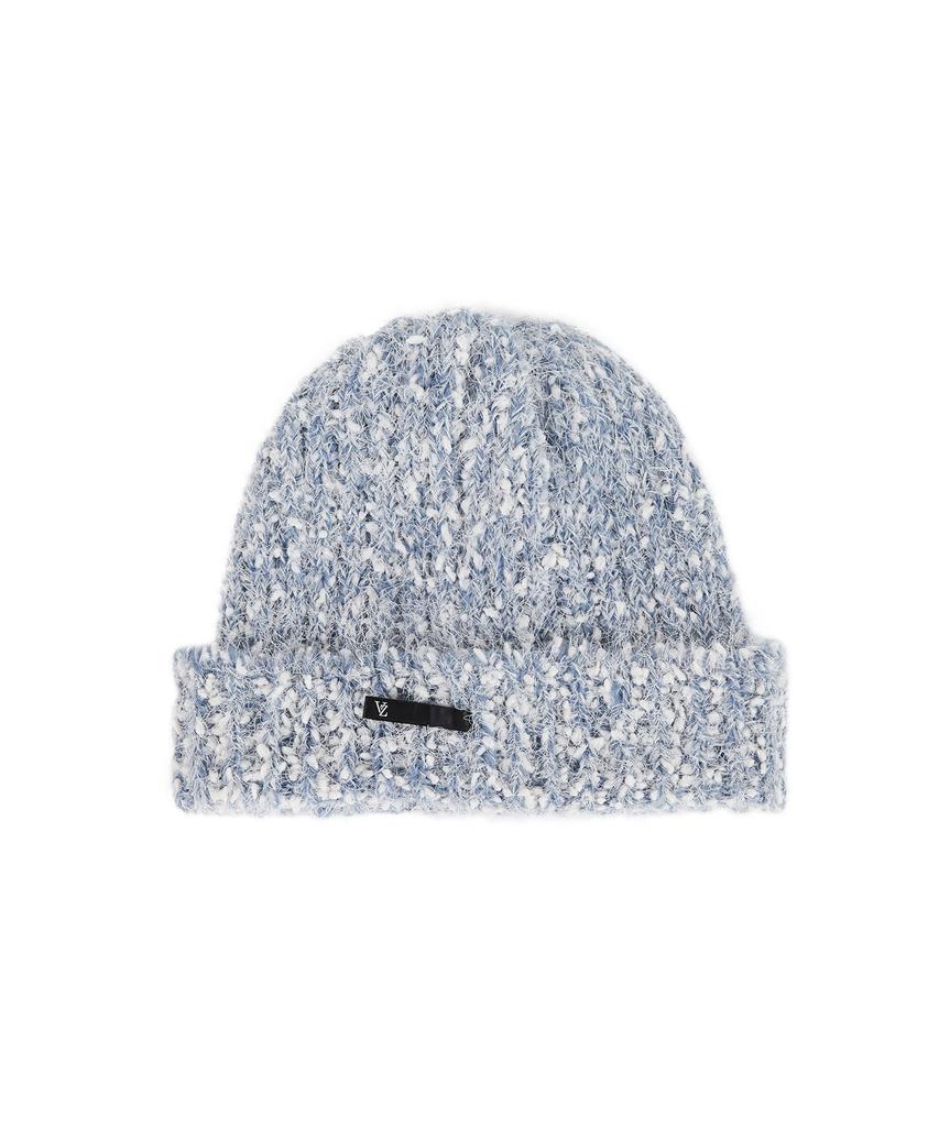 Bajal Va Brooch Heathered Knit Beanie Blue