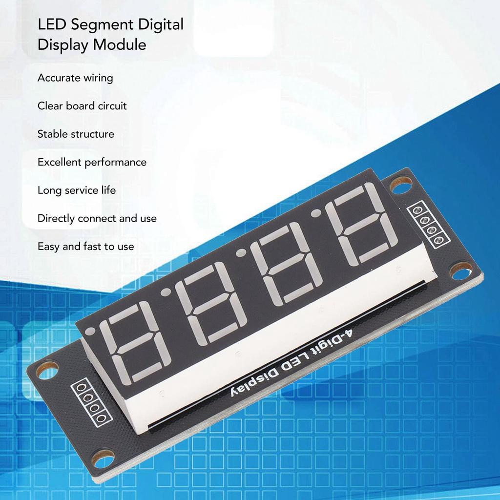 LED Display LED Segment Digital Display Pack of TM1637 Module, 4-Digit 7-Segment Module, 4, (MRA172A Red)