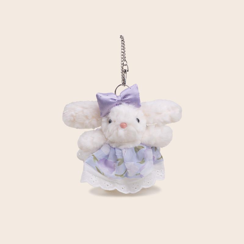 Fallen Rabbit Eared Plush Pendant Lolita Jk Doll Floral Plaid Skirt Design Bow