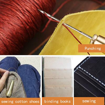 4 Stück Leinwand Leder Nähnadeln Ahle mit Metallgriff Hand Häkeln Nähen DIY Schuhe Reparaturwerkzeuge