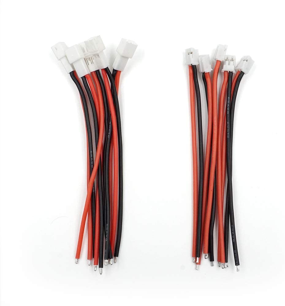 5 Pairs JST-PH 2.0 Male & Female Connectors | 80mm Cable, 22AWG Soft Silicone | For JJRC H36, H67, Blade Inductrix, Eachine E010 E013