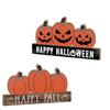 Wooden Fall Pumpkin Table Decor Funny Halloween Ornaments Halloween Desk Decoration  Cabinet