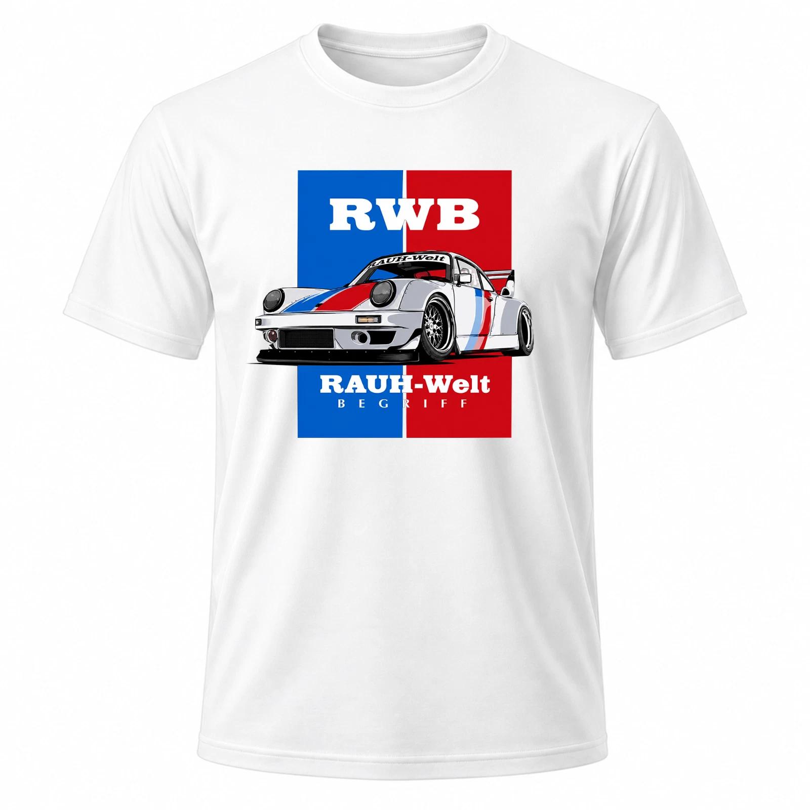 RWB Rauh Welt Begriff Racing Tuner Car Men s White Graphic T Shirt Freeships XXXXL