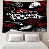 Custom Name My Chemical Romance Print Tapestry, Backdrop, Easy Setup, Ideal for Bedroom, Office & Living Room, with Aesthetic Wall Hanging Decor.