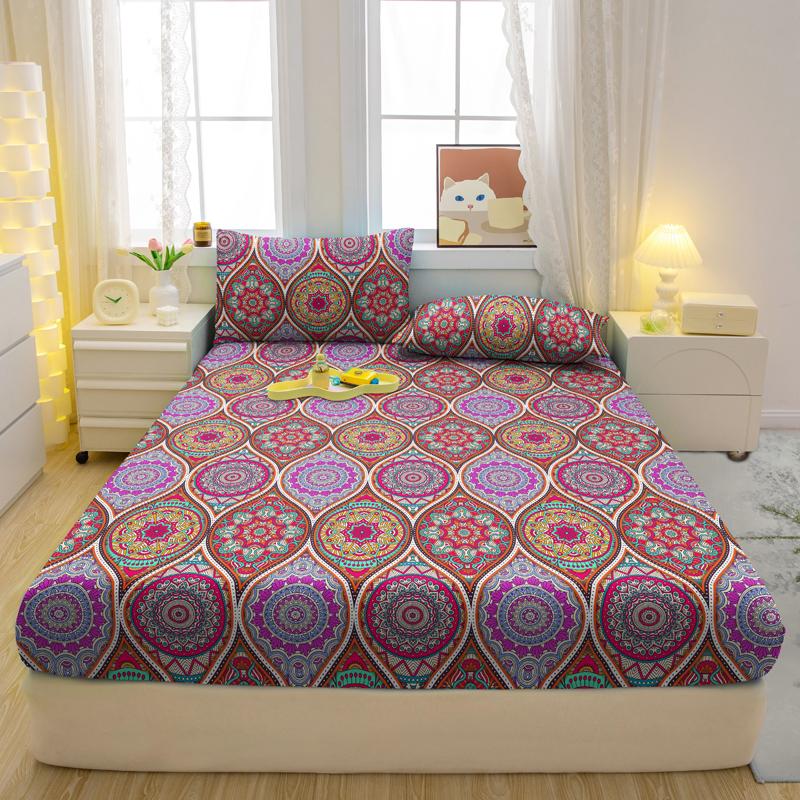 

Комплект из 3-х частей, простой современный матовый простынь на резинке с рисунком «Богемия», комплект покрывала для спальни с принтом, постельное белье 90x200cm