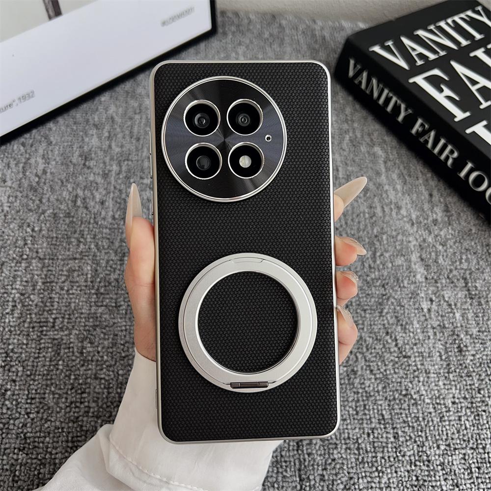 For OnePlus 13R Case Luxury Matte PU With Ring Stand Magnetic Protective Back Cover Case For OnePlus13 One Plus 131+13 Shell OnePlus 13