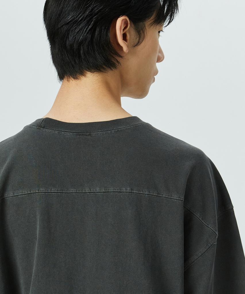 ATTENTIONROW Edition 1. Shoulder Cut Pigment Short Sleeve T-Shirt (Dark Gray)