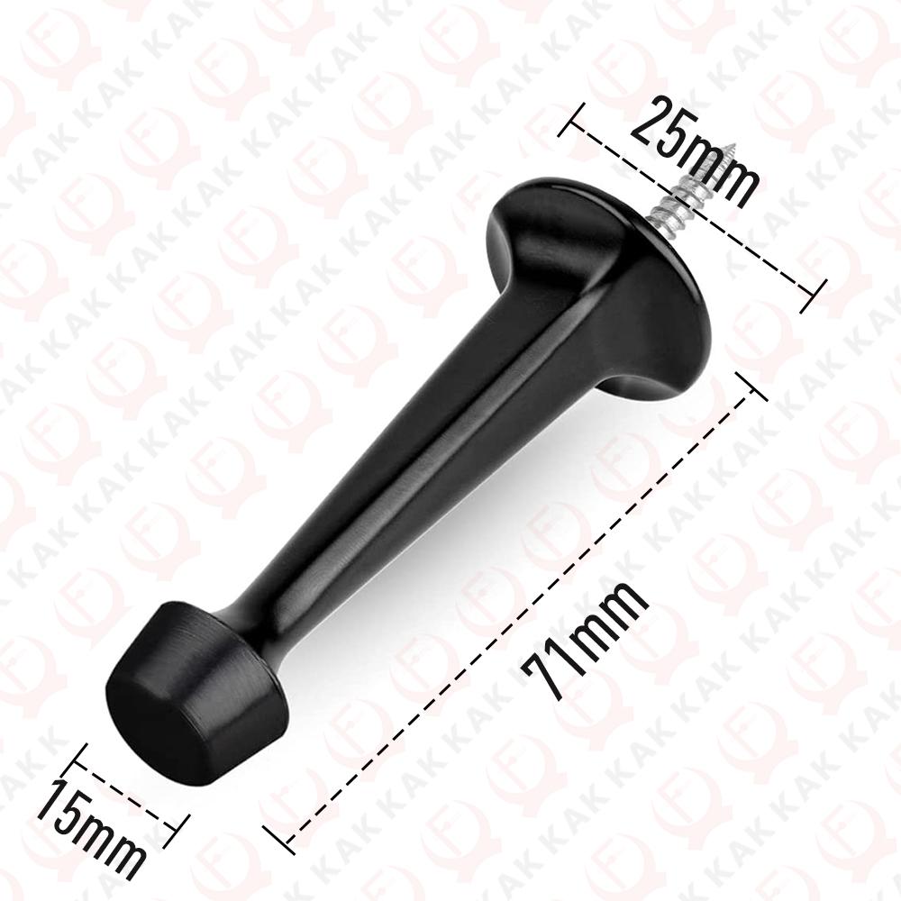 

KAK Zinc Alloy Door Stopper Wall-Mounted Rubber Door Stopper Holder Wall Door Protector Buffer Damper Safety Home Hardware чорний