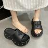 Fashion Fashion Star Rivets Chunky Platform Slippers Women Summer Punk Wedge Heel Sandals Woman Outdoor Beach Non Slip Soft Eva Slides
