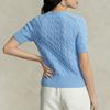 Polo Ralph Lauren Ss23 Solid Color Logo Embroidered Crew Neck Single-Breasted Short Sleeve Knit Cardigan Women cardigans Blue WMPOSWENDW20150-400