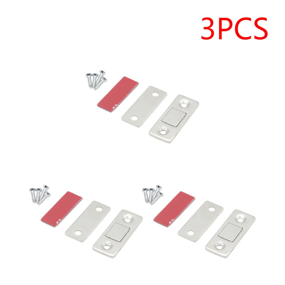 1-10 Set Magnetic Cabinet Catches Door Stops Magnet Invisible Soft-Catch Ultra-Thin Hidden Door Closet with Screw for Furniture