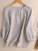Women's Plus Size Retro Cotton Linen Round Neck Mid-Sleeve Top for Spring/Summer