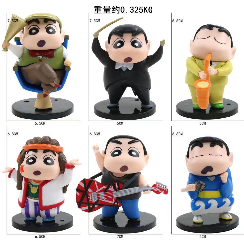 1Set Crayon Shin Chan Action Figure Cartoon Japanese Kawaii Figurines Collectibles Movie Peripheral Toy Gifts for Children